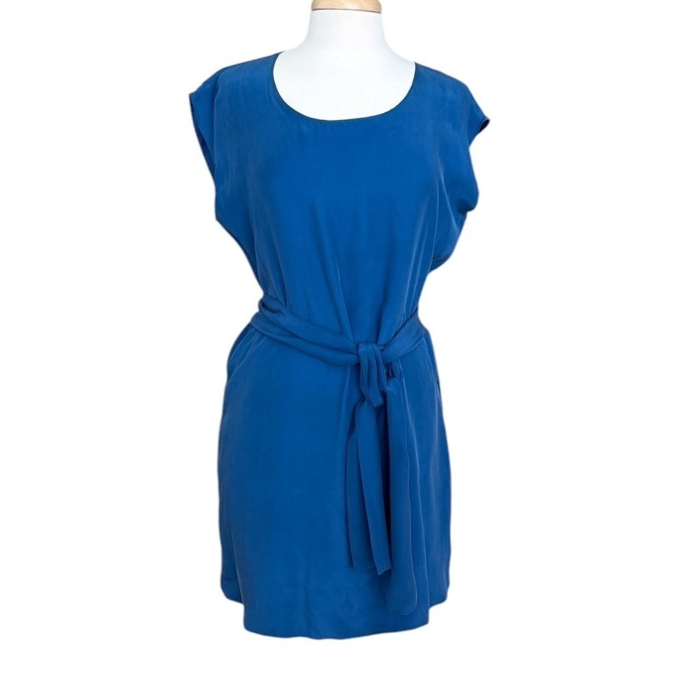 Amour Vert Blue Orchidee Silk Mini Dress Size Small